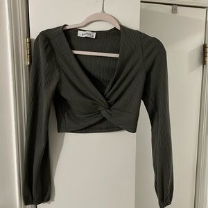 graffiti twisted crop top